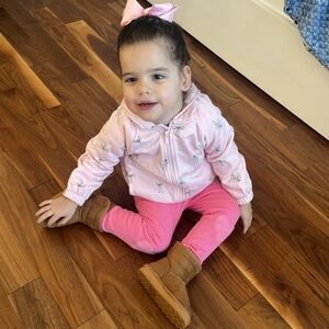 Old Navy Toddler Pink Hoodie with Bow Print
